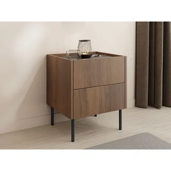 Noční stolek Mirjan_zondo Noční stolek Anto l97 (ořech warmia + černý mramor)