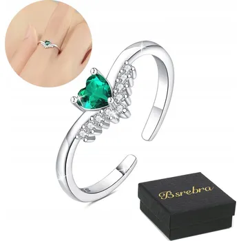 Prsten Prstýnek Stříbrný 925 Se Srdíčkem Stříbrné Prsteny Nastavitelný Stříbro