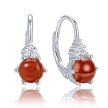 4731 MINET Elegantní stříbrné náušnice s jaspisem a zirkony