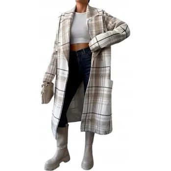 SHEIN DÁMSKÝ KABÁTEK VZOR KOSTKA TENKÝ S Ł6B