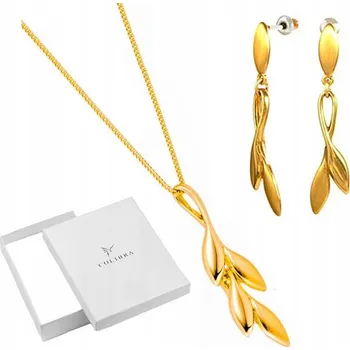 Náhrdelník Sada šperků Colibra – náhrdelník a náušnice s motivem lístku