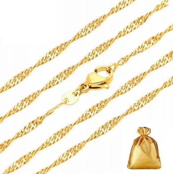 Řetízek SINGAPURSKÝ ŘETÍZEK ŘETÍZEK 45 CM 18 KARÁTŮ DÁREK