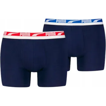 Boxerky PUMA PÁNSKÉ BOXERKY SLIPY MEN EVERYDAY MULTI LOGO BOXER 2P TMAVĚ MODRÉ vel. L