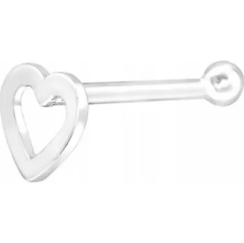 Piercing Srdíčko 3,4 mm Stříbrný Nostril Piercing do Nosu Srdce Stříbro 925
