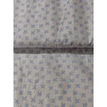 Bavlněná látka / plátno mašličky bílá světle modrá