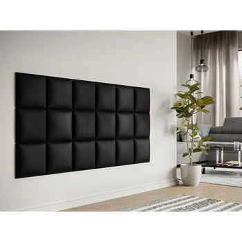 Předsíňová stěna Mirjan_zondo Čalouněný nástěnný panel Pazara 30x30 (ekokůže soft 011 (černá)