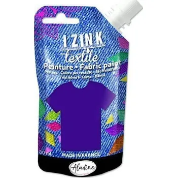 Speciální výtvarná barva Textilní barva IZINK Textile - fialová, 80 ml