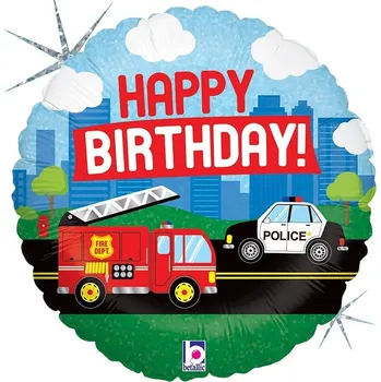 Balónek Narozeninový BALÓNEK HASIČI policie VŠECHNO NEJLEPŠÍ K NAROZENINÁM