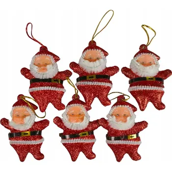 Vánoční dekorace Visící Mikulášové (6 ks) červení NA VÁNOČNÍ STROMEK DEKORACE VÁNOCE