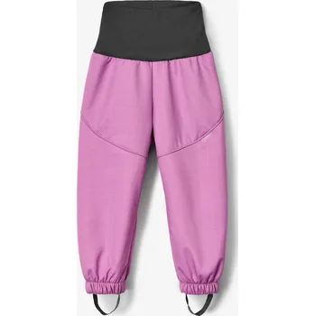 Dívčí kalhoty Unuo Batolecí softshellové kalhoty s beránkem Light, Fialová Velikost: 98/104