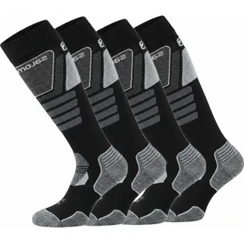 Pánské ponožky Lyžařské merino ponožky SALOMON S/Pro Smu 2-Pack Blue Black/Grey Tmavěmodrá 45-47