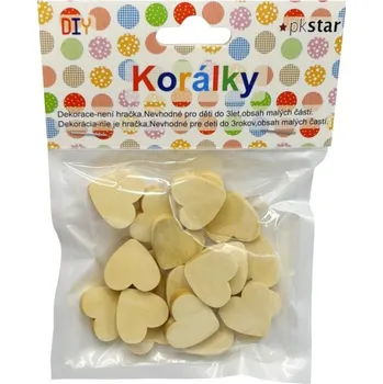 Dětské navlékací korálky Dřevěné korálky - Srdce - 20 mm - 20 ks - PK510-36