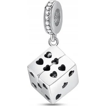 Přívěsek Přívěsek STŘÍBRO 925 Charms Korálek Kostka Hrací