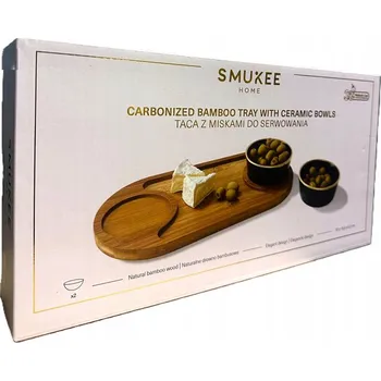 Smukee Servírovací tác s miskami, bambusové dřevo