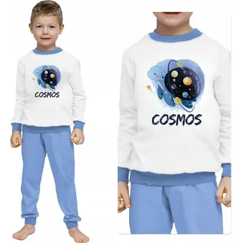 Chlapecké pyžamo Dvoudílné kojenecké pyžamo s dlouhým rukávem, teplá BAVLNA s potiskem, velikost 86