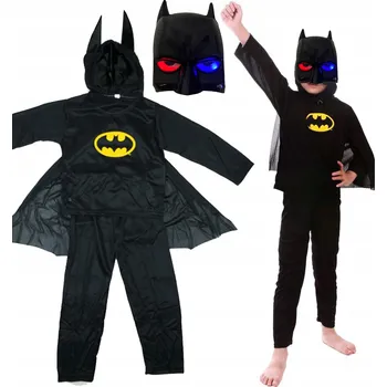 Karnevalový kostým KOSTÝM BATMANA KOSTÝM BATMAN PŘEVLEK PRO CHLAPCE NA PLES + SVÍTÍCÍ MASKA