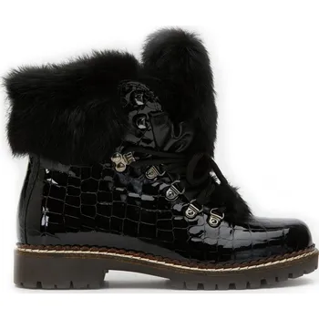 Dámská zimní obuv Dámské zimní boty Nis 1515404/A Scarponcino Pelle Vittelo Black