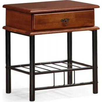 Noční stolek Noční stolek FIONA antická třešeň/černý skladem