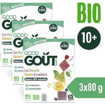 Good Gout BIO Sušenky barvy & tvary (3× 80 g)