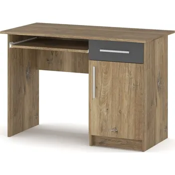 Psací stůl Pracovní stůl CRUBE 1, dub Flagstaff/šedá