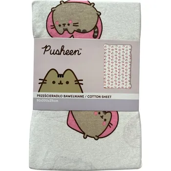 Prostěradlo Bavlněné prostěradlo s gumou Pusheen 90x200