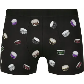 Boxerky Pánské boxerky s motivem bubnů - 1 ks spodního prádla Černé XL
