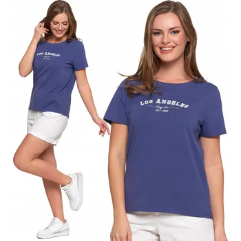 Dámské tričko s krátkým rukávem, bavlněné, s nápisem, pohodlné MORAJ 3XL