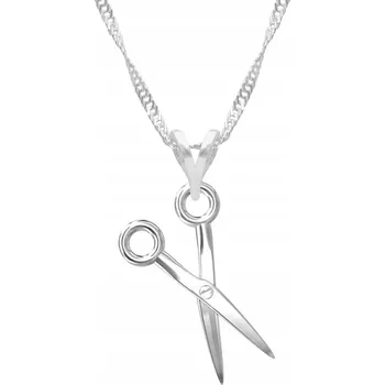 Náhrdelník Stříbrný Náhrdelník s Nůžkami Kadeřnické Nůžky Kadeřník Kadeřnice STŘÍBRO 925