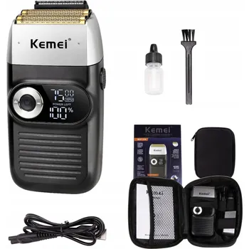 Holicí strojek Kemei KM-2026 černý kabelový/dobíjecí planžetový holicí Holicí Strojek se zastřihovačem