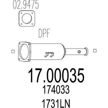 Filtr pevných částic MTS Filtr pevných částic