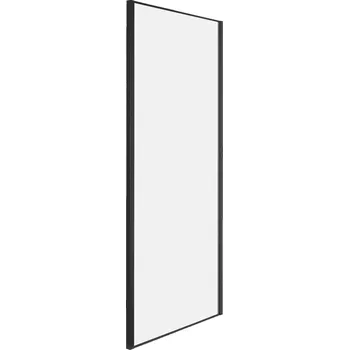 Novoterm Pevná boční stěna Solid SC BL 100, černá/transparent - bez vaničky