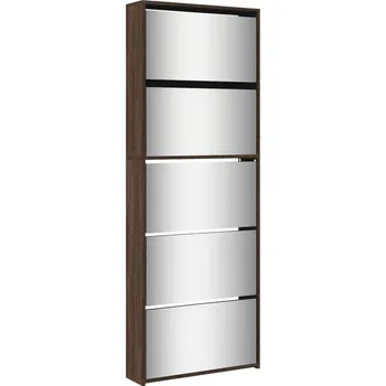 Botník 5patrová Botník , hnědý dub, 63x17x169,5 cm, 5 zásuvek