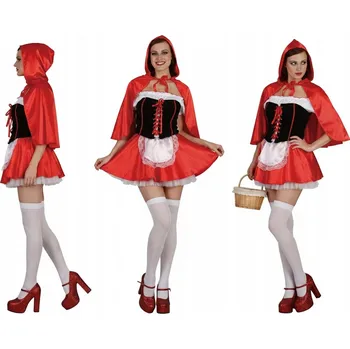 Karnevalový kostým Sada pro dospělé Červená Karkulka (šaty, zástěra, plášť) s