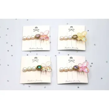 Perlová sponka do vlasů s květinovovým zdobením