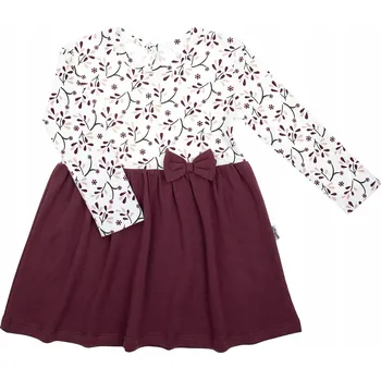 Dívčí šaty Šaty bavlněné dívčí krémovo-bordó s květinami Nicol vel. 98