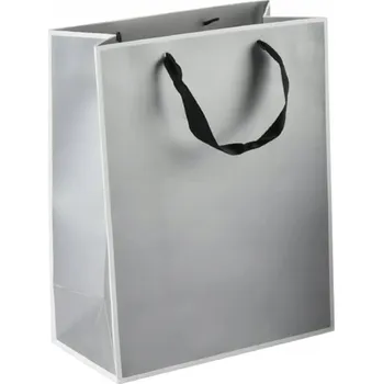 Dárková taška Dárková taška Šedá Taška na Dárek Ozdobná bílá Rámeček 22x16x8 cm