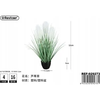 umělá květina Umělá rostlina v květináči Reedy, zelená, 52 cm