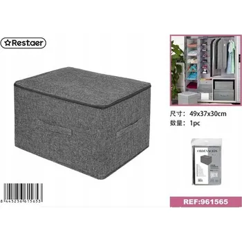 Úložný box Krabička se zipem, imitace lnu 49*37*