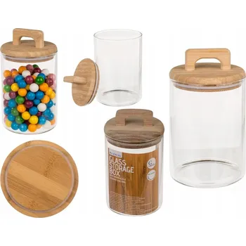 Dóza na potraviny Skleněná dóza na sypké potraviny s víkem