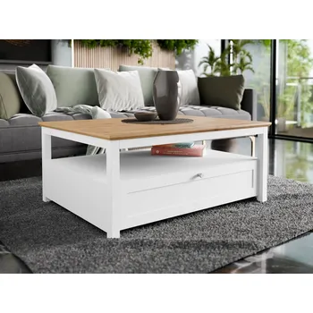 Konferenční stolek Mirjan_zondo Konferenční stolek Fritz 1SZ (bílá + dub lefkas)