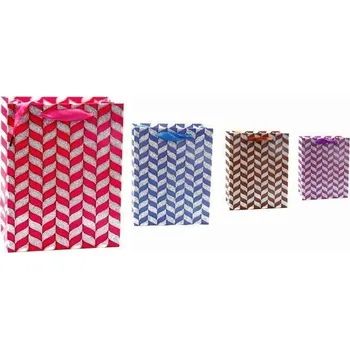 Party dekorace Dárková taška - Pletenec s glitrem/23x18x10 (mix)