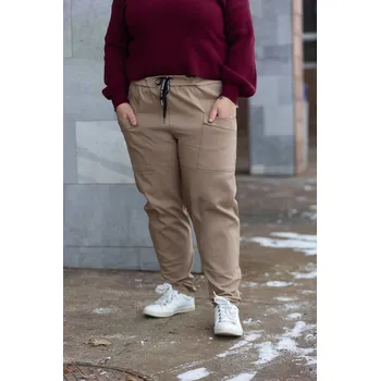 Dámské kalhoty Italy fashion Dámské kalhoty RAINY Barva: Béžová, Velikost: UNI: 2XL-4XL