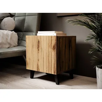 Noční stolek Mirjan_zondo Sada nočních stolků Trilari (dub wotan + dub wotan + černá)