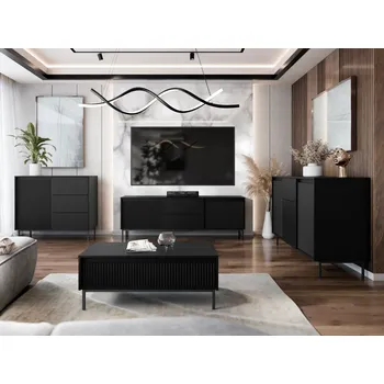 Obývací stěna MOB Sada nábytku do obývacího pokoje Somkera I (černá)