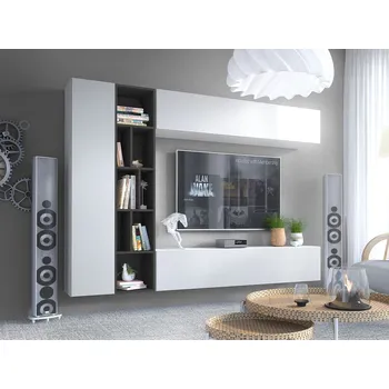 Obývací stěna MOB Obývací stěna Leření (bílá + grafit)