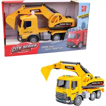 Dětské zboží MaDe Auto stavební na setrvačník se světlem a zvukem