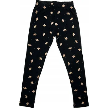 Dívčí legíny Dívčí černé legíny Tup Tup s květinovým s potiskem , vel. 12