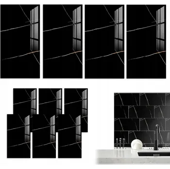 Tapeta PVC obklady samolepicí do koupelny kuchyně 30x60 10 Ks černý mramor