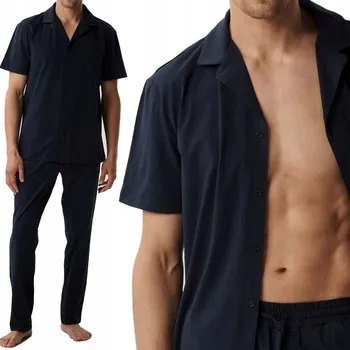 Pánské pyžamo Atlantic Pánské pyžamo 002 námořnická modrá s krátkým rukávem, velikost XXL