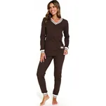Doctor Nap Dámské bavlněné pyžamo s dlouhým rukávem PM 4504 brownie S